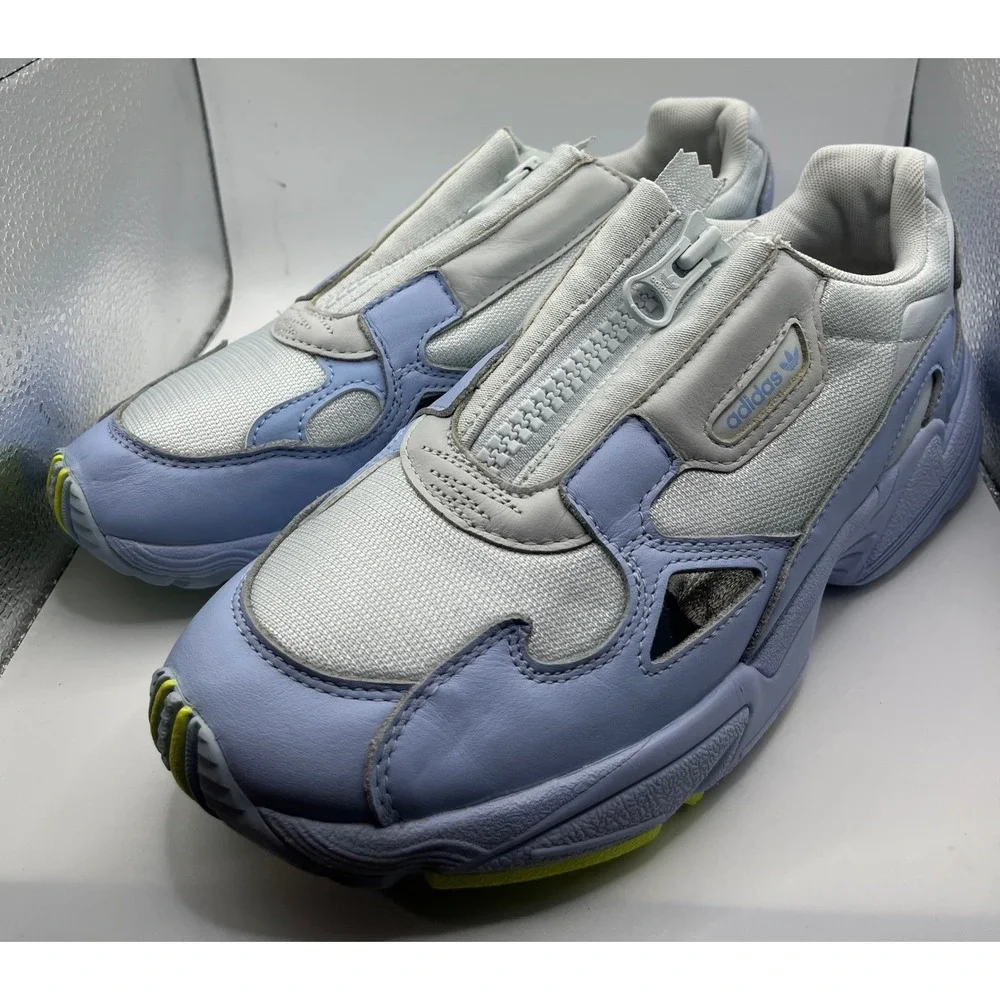Adidas Falcon Zip W Athletic Sneakers Lavender White Running Shoes Women's